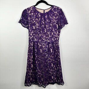 Adrianna Papell purple nude underlay bridesmaid mother of the bride dress size 6